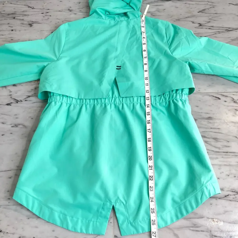 C9 Champion Girls Hooded Windbreaker Jacket Youth Large Teal Lightweight Zip Up